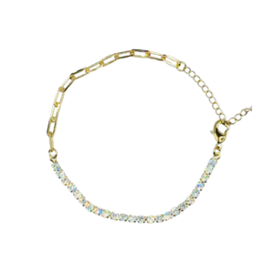 pulsera mitad zirconea mitad cadena