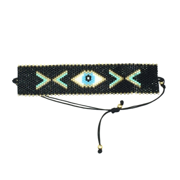 pulsera huichol negra