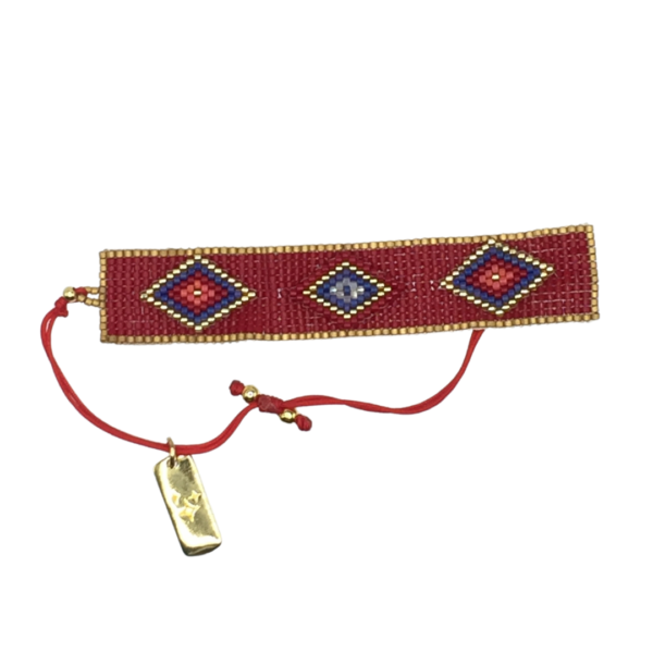 pulsera huichol roja