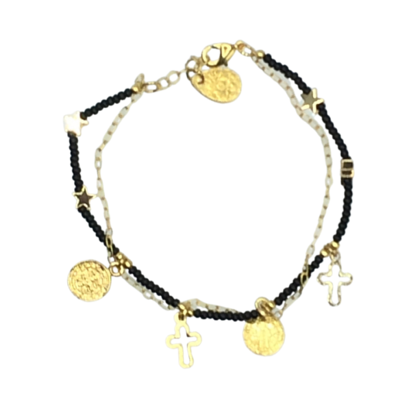 pulsera negra con estrella