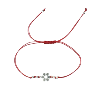 pulsera con flor plateada